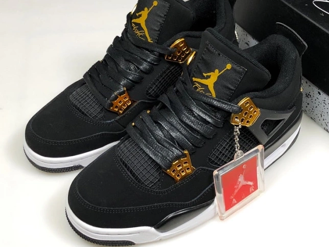 HYPE Air Gold-White Black Royalty 4 308497-032 Metallic Jordan 0704